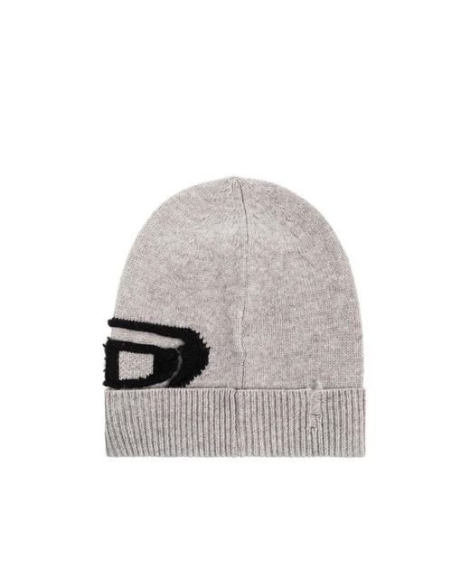 DIESEL Gray K-Peel Beanie for men