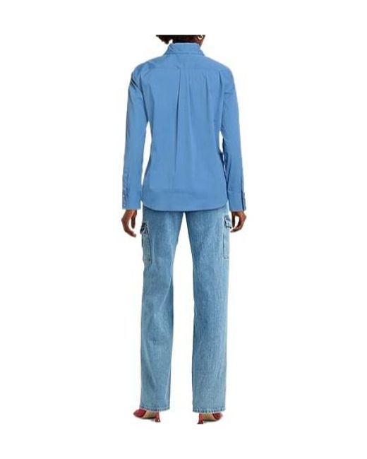 Max Mara Blue Minimalist Stretch Shirt