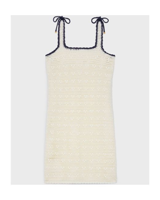 Céline Natural Crochet Short Dress
