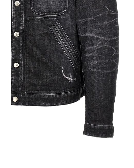DSquared² Black Distressed Denim Jacket
