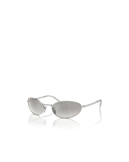 Prada White Eyewear Oval Frame Sunglasses