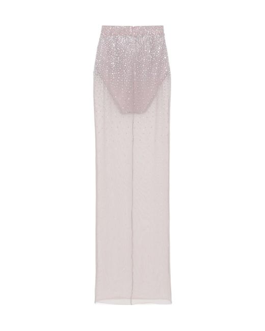 Alex Perry White Crystal Mesh Half-Length Dress