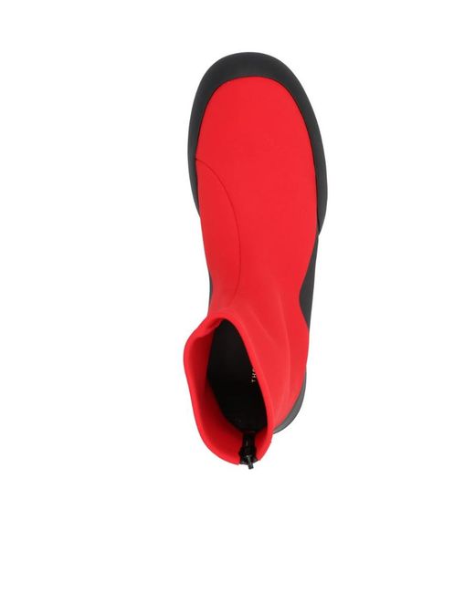 The Row Red Zip-Up Ankle Boots
