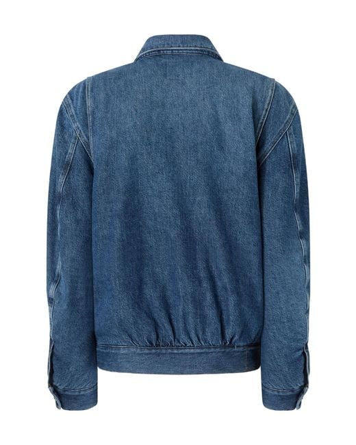 Pinko Blue Denim Bomber Jacket