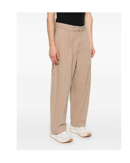 Studio Nicholson Natural Pleated Carpenter Trousers for men