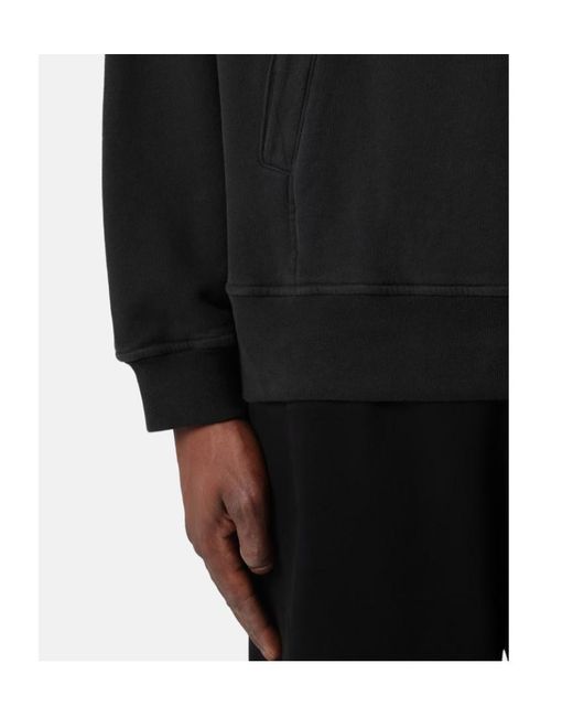 Stone Island Black Logo-Patch Pouch-Pocket Hoodie for men