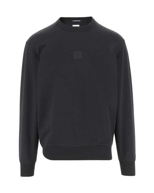 C P Company Blue The Metropolis Series Logo Patch Fleece Sweatshirt for men