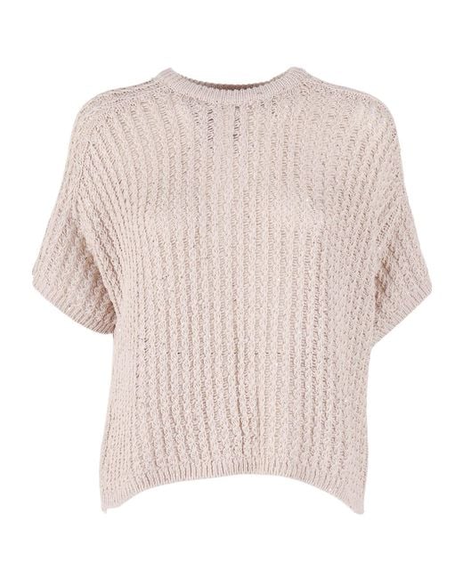 Antonelli Natural Short-Sleeve Sweater
