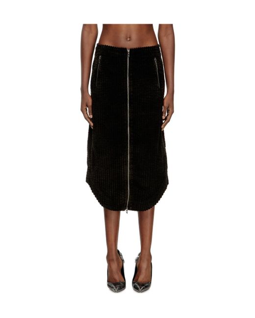 DIESEL Black O-Llipop Midi Skirt