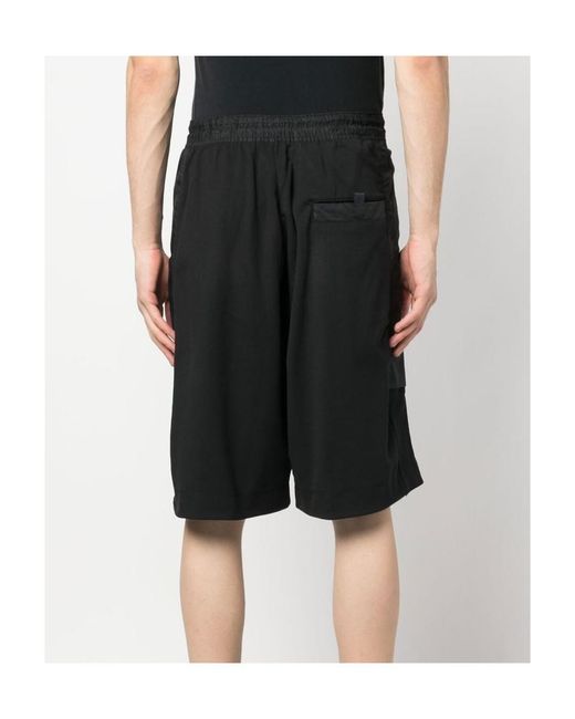 Y-3 Black Drawstring Buckled Bermuda Shorts for men