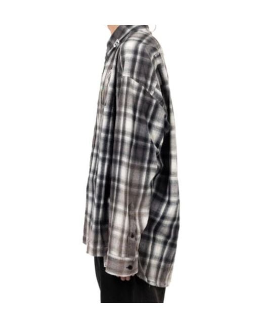 Maison Mihara Yasuhiro Gray Vintage Like Straight Hem Check Shirt for men