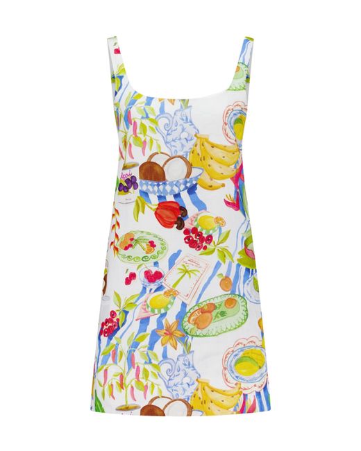 Farm Rio White Patterned Dress