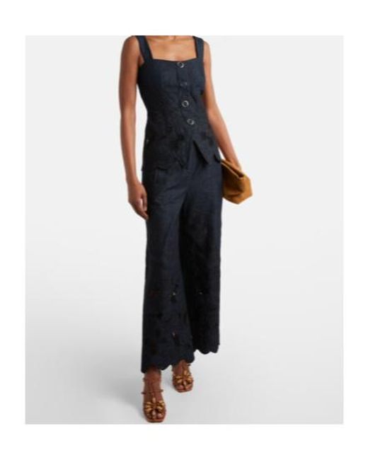 Veronica Beard Blue Cotton Chambray Top