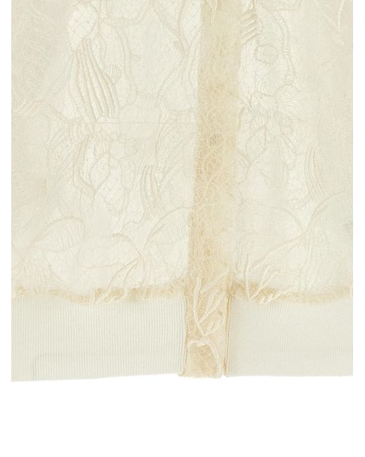 Fabiana Filippi White Short Sleeved Lace Cardigan
