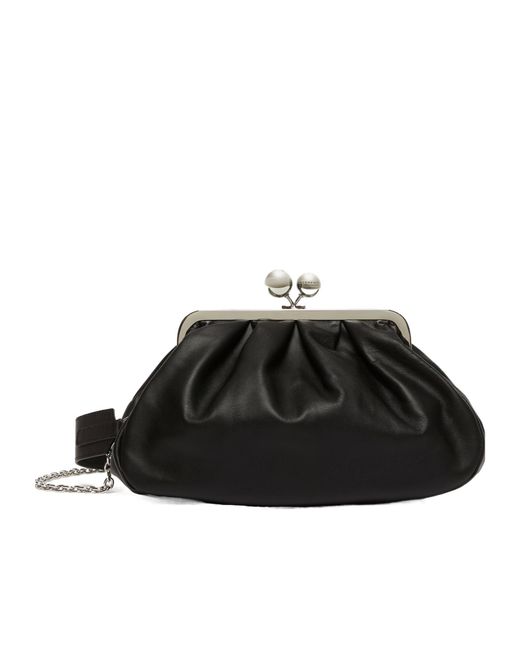 Weekend by Maxmara Black Medium Sheepskin Pasticcino Bag