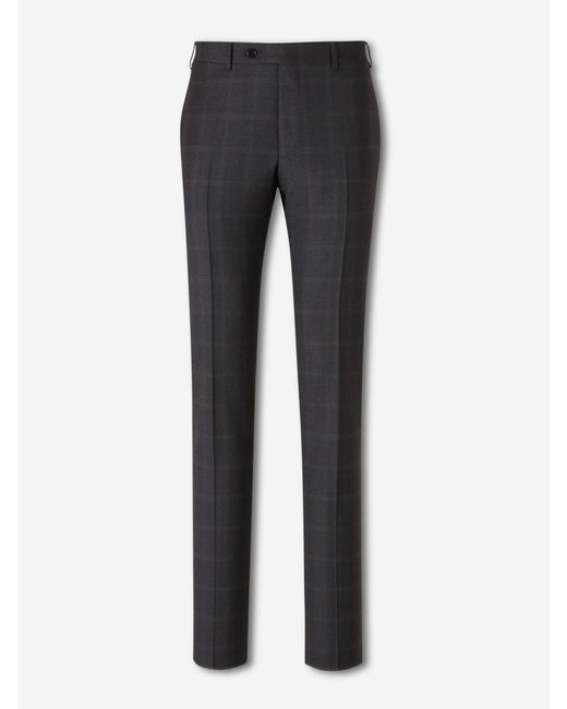 Canali Black Check-Pattern Single-Breasted Suit for men