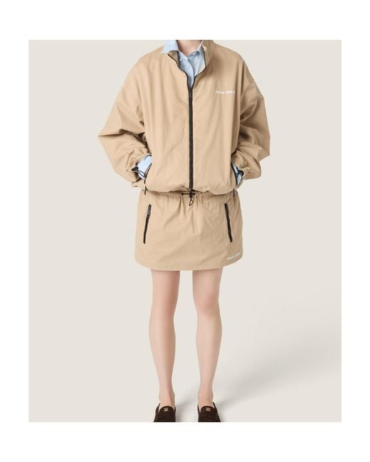 Miu Miu Natural Washed Gabardine Blouson Jacket