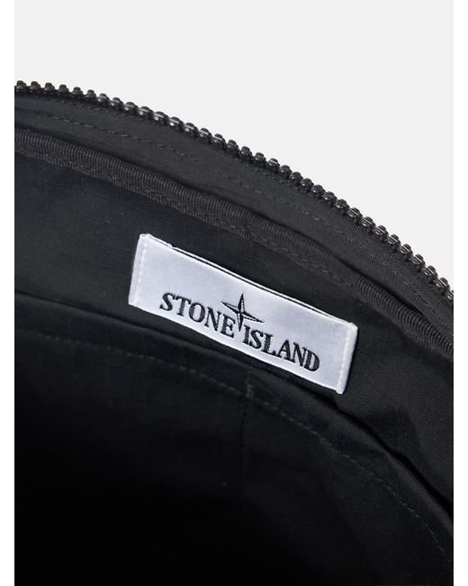 Stone Island Black Crossbody Bag With Zip Pockets for men