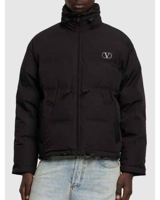 Valentino Black Logo Pattern Down Jacket for men