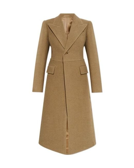 Burberry Natural Single Breasted Notched Lapels Coat