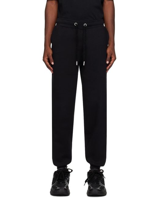 AMI Black Logo-Patch Drawstring Track Pants for men