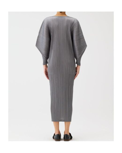 Pleats Please Issey Miyake Gray Pleats Please Issey Miyake Skyline Dress