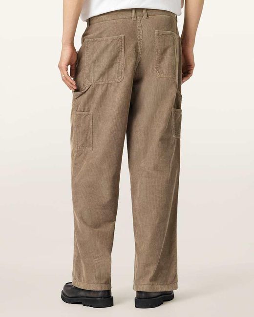 AllSaints Natural Dunstan Corduroy Trousers for men