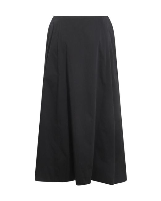 Balenciaga Black Flared Midi Skirt