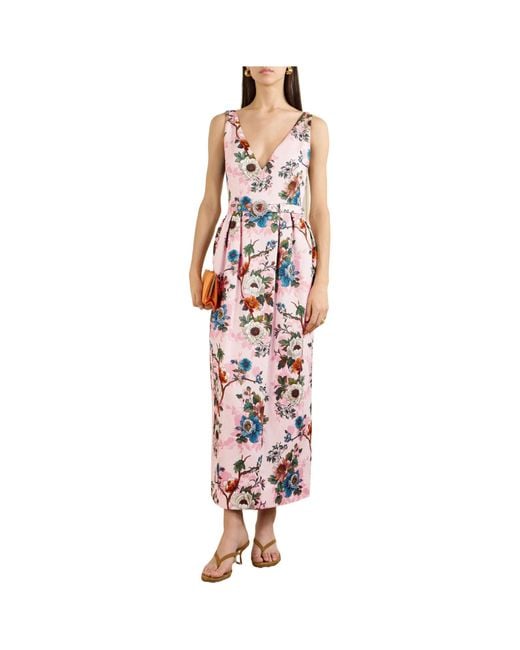 Borgo De Nor White Cotton-Blend Cloqué Midi Dress