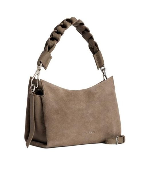 Coccinelle Brown Boheme Bimaterial Small Tote Bag