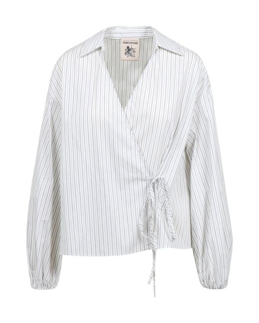 Semicouture White Striped Blouse