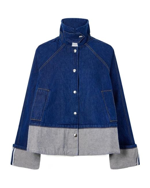 Brandon Maxwell Blue Wells Trapeze Denim Jacket