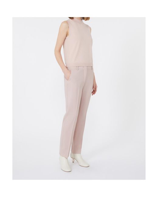 Weekend by Maxmara Pink Woollen Cloth Cigarette Trousers