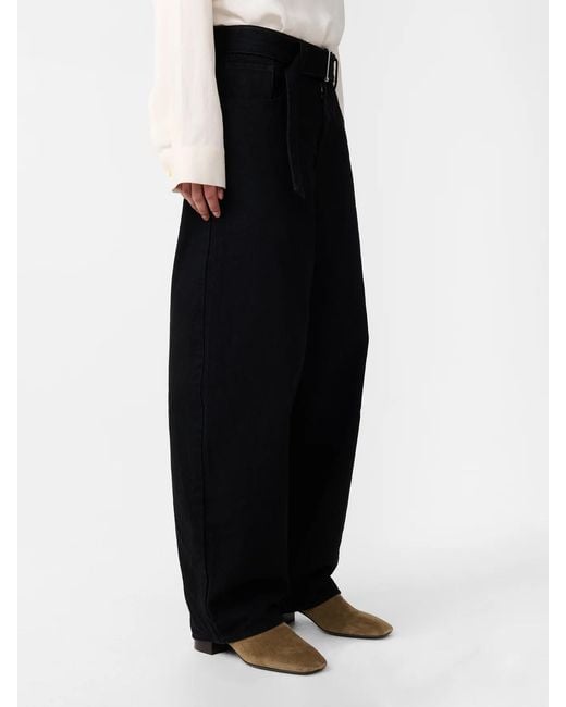 Studio Nicholson White Belted Wide-Leg Pants