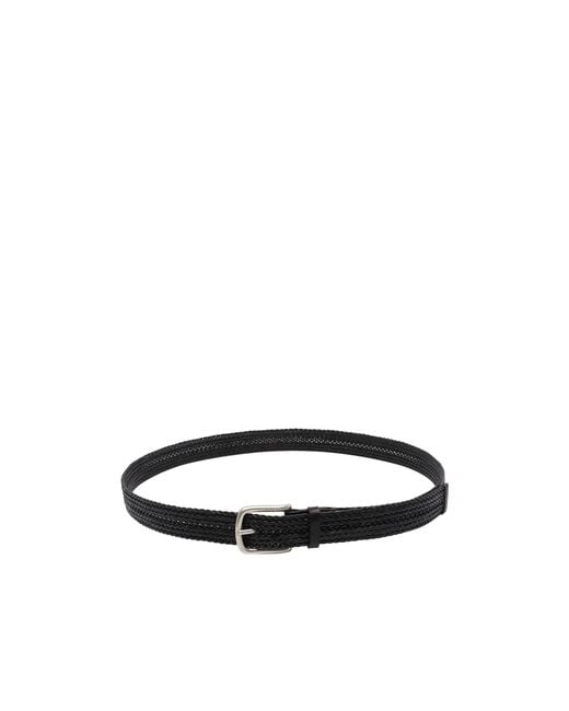 Orciani White Woven Buckle Belt for men
