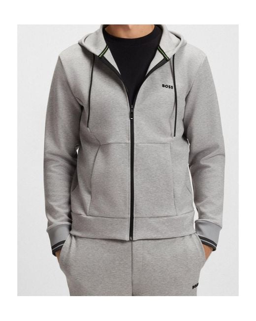 Boss Gray Zipper Sweatshirt for men