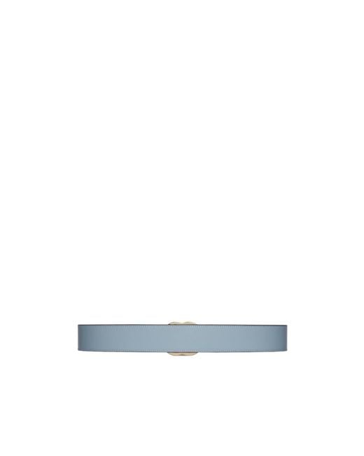 Gucci Blue Double G Reversible Leather Belt