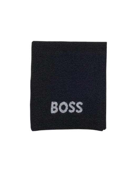 Boss Black Patterned Scarf for men