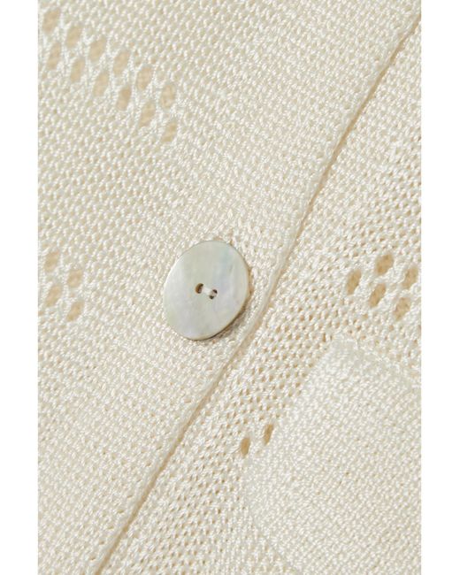 Calle Del Mar White Perforated Knitted Shirt