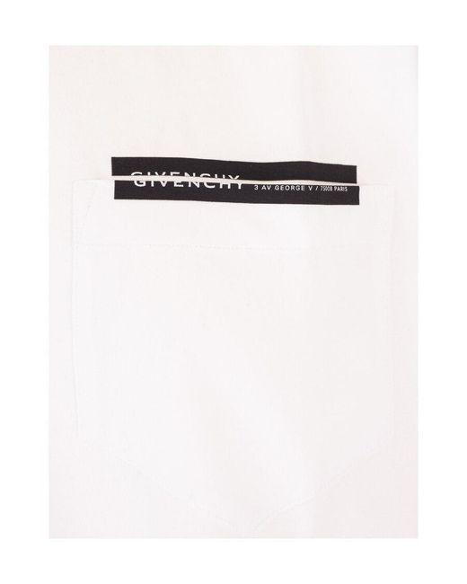 Givenchy White Ribbon Trimmed Logo T-Shirt for men