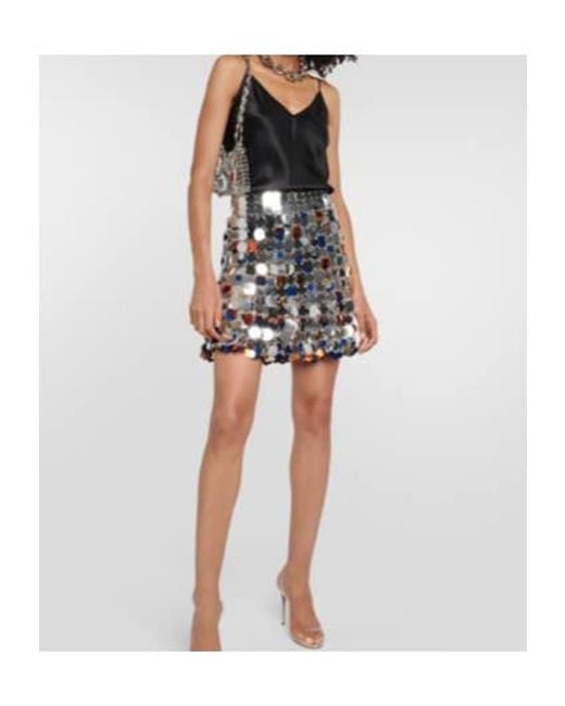 Rabanne White Embellished Miniskirt