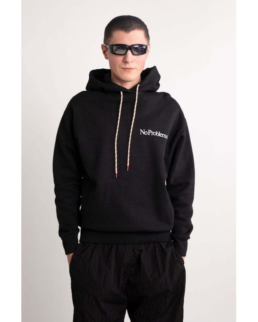 Aries Black Mini Problemo Drawstring Hoodie for men