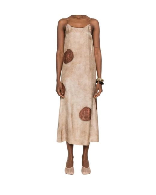 Uma Wang Natural Round-Neck Dress