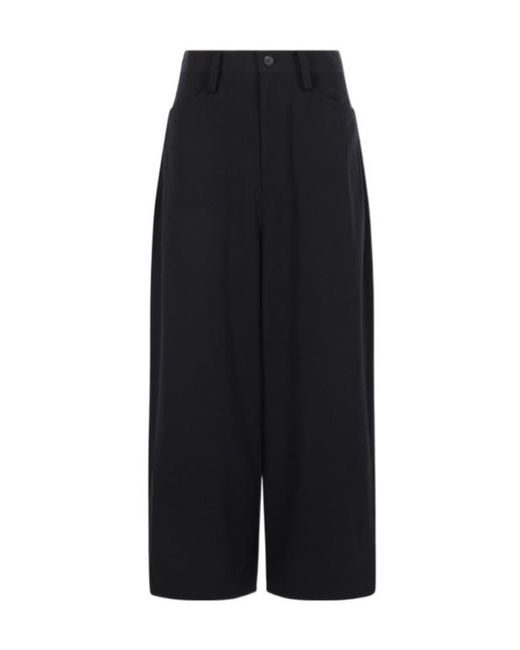 Yohji Yamamoto Black Casual Trousers With Belt Loops
