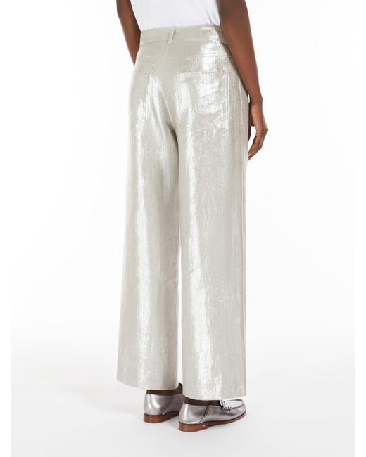 Max Mara White 'S Malika Metallic Effect Pants