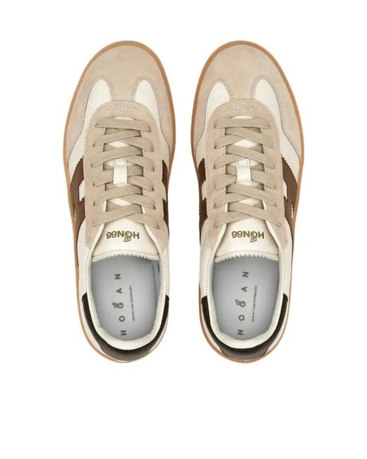 Hogan Brown Cool Side H Patch Sneakers