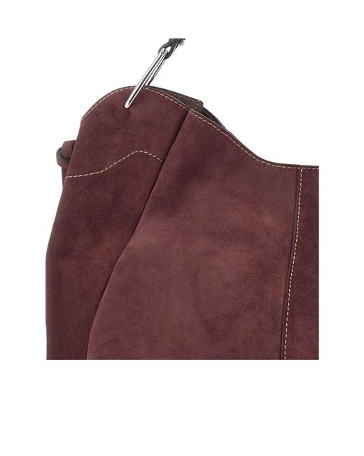 Gianni Chiarini Red Era Stitch-Detail Shoulder Bag