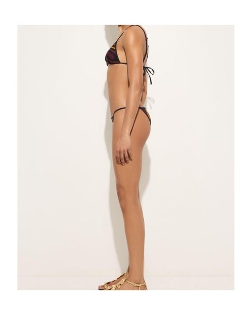 Emilio Pucci Brown Marmo Print Bikini Top