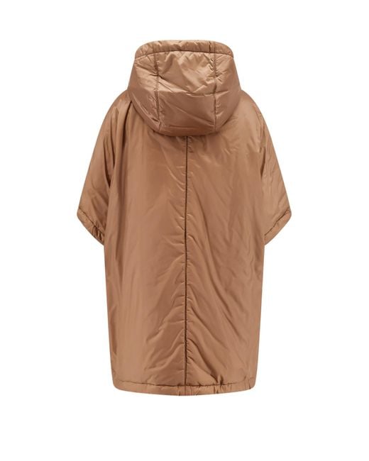 Max Mara Brown The Cube Greenci Zip-Up Padded Cape
