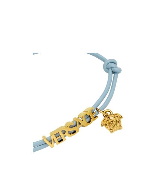 Versace White Logo-Lettering Bracelet